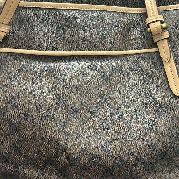 Coach Brown Leather Tote Bag - Picture 2 of 6